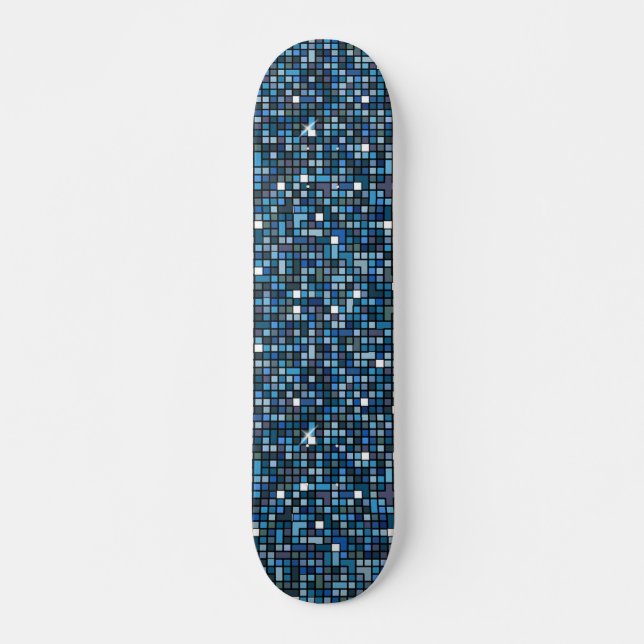 Blue Shimmer Mini Skateboard Bräda 18,5 Cm (Framsida)