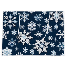 Blue Shimmering Snöflingor Gift-blogg