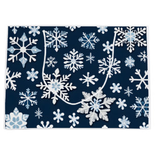 Blue Shimmering Snöflingor Gift-blogg