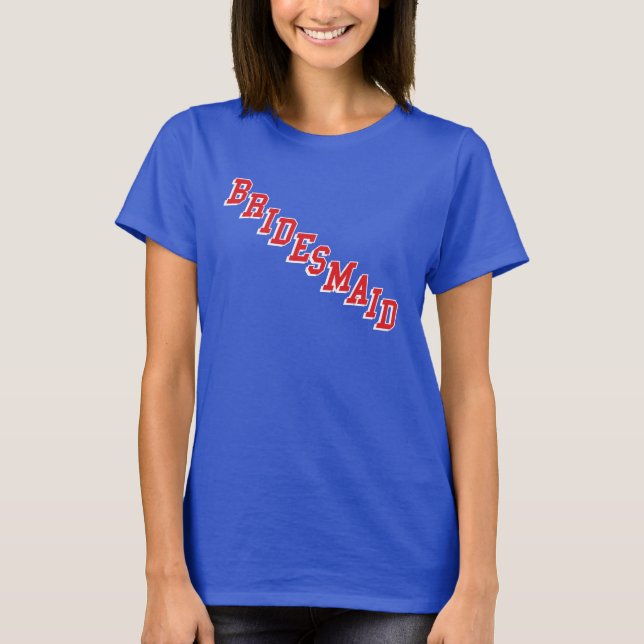 Blue Shirt Bridesmaid T-shirt (Framsida)
