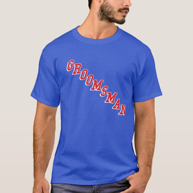 Blue Shirt Groomsman Tee Shirt (Framsida)