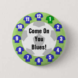 Blue Shirts - Football Fläkt Button Badge Knapp