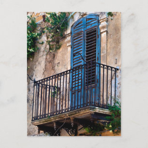 Blue Sicilian Door på Balcony Vykort