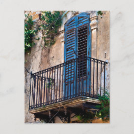 Blue Sicilian Door på Balcony Vykort