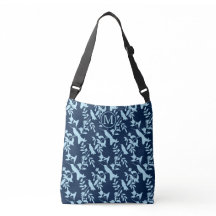 Blue Silhouette Hummingbird Mönster Monogram