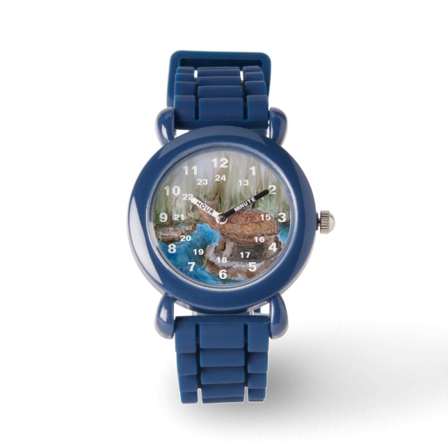 Blue Silicone Watch Armbandsur (Framsida)
