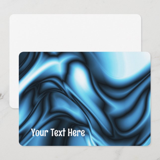 Blue Silk Inbjudningar (Fram/baksida)