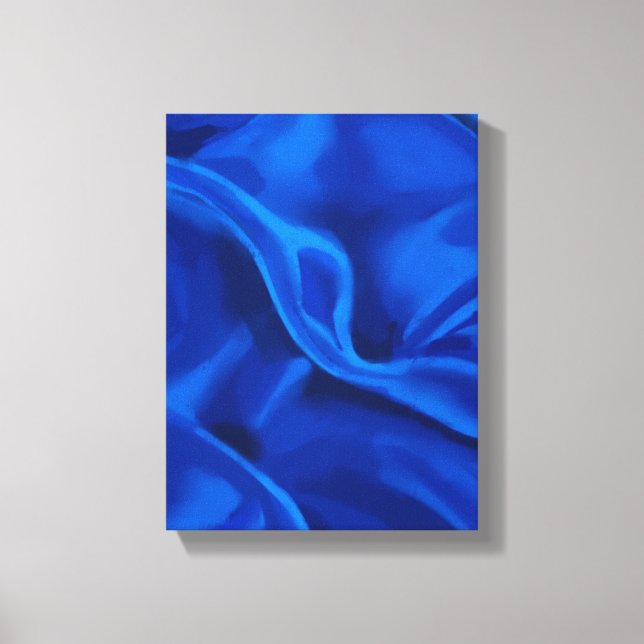 Blue Silk Painting - Still-Life Illustration Canvastryck (Framsida)