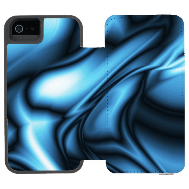Blue Silk wave Incipio iPhone Wallet Skal (Folio Öppen)
