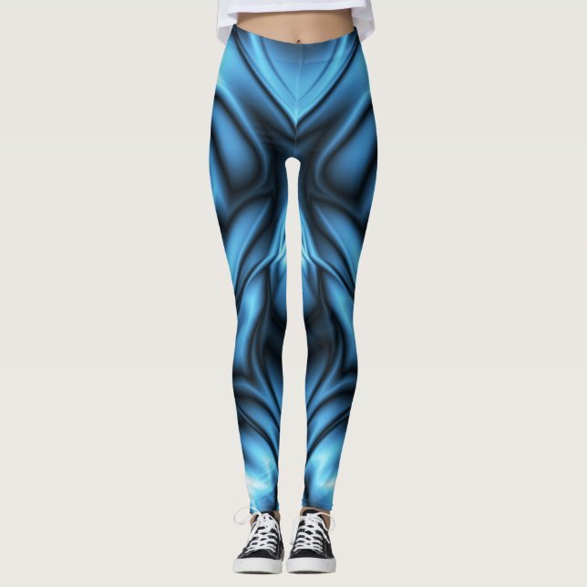 Blue Silk wave Leggings (Framsida)