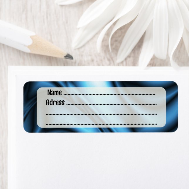Blue Silk wave Returadress Etikett (Insitu)