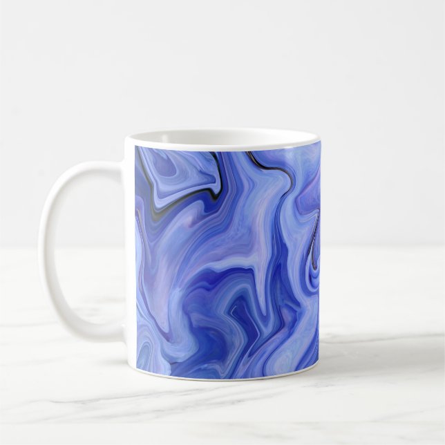 Blue silke abstrakt kaffemugg (Vänster)