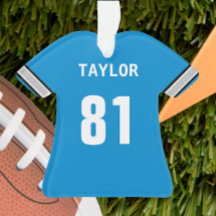 Blue Silver Black & White Jersey Ornament