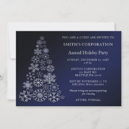 Blue Silver Festive Corporate julfest Inbjudningar