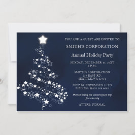 Blue Silver Festive Corporate julfest Inbjudningar