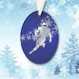 Blue Silver Football Player