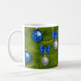 Blue Silver God jul Ornament Helgdag Kaffemugg