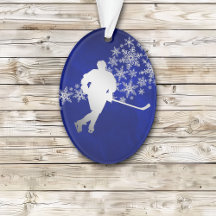 Blue Silver Ice Hockey Player