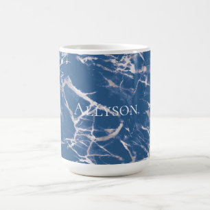 Blue Silver Marble Kaffemugg