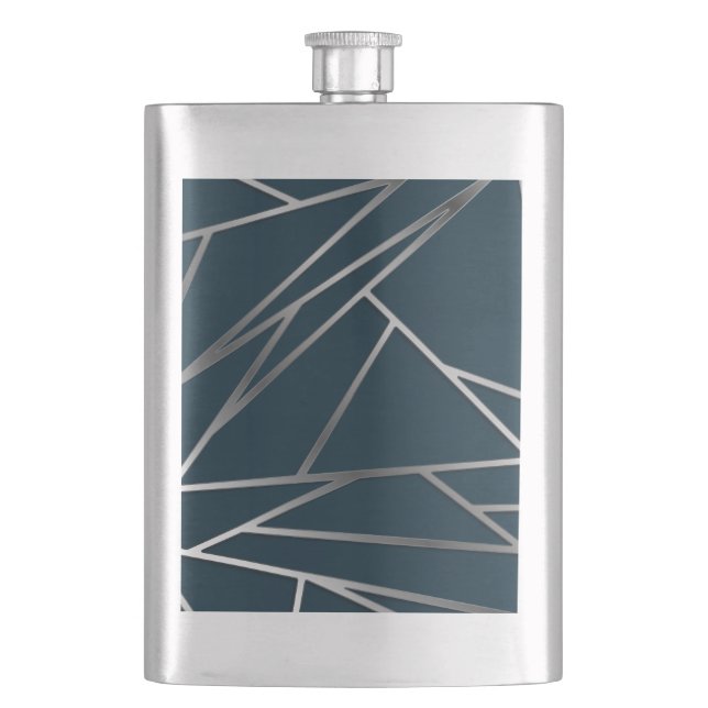 Blue Silver Modern Geometric Fickplunta (Framsidan)