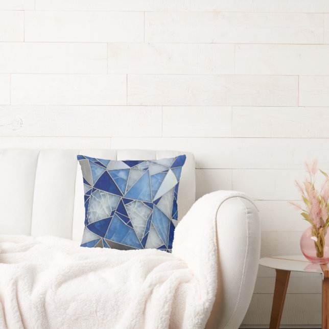 blue silver mosaic 1 kudde (Soffa)