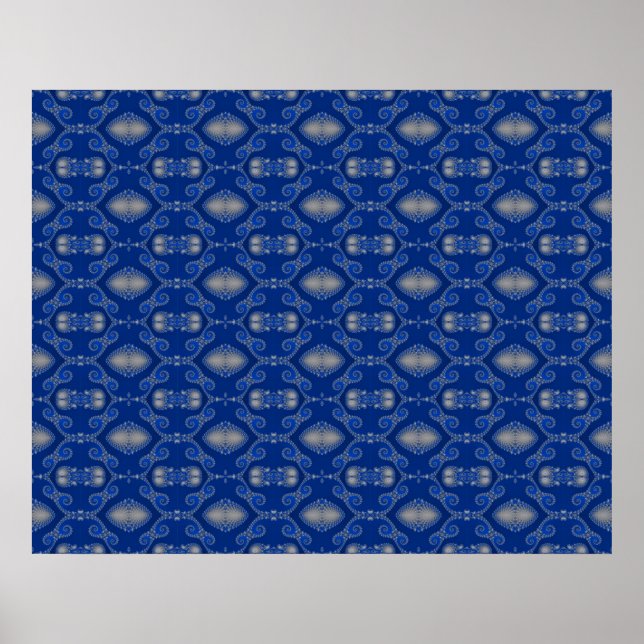 Blue Silver Mosaic Poster (Framsidan)