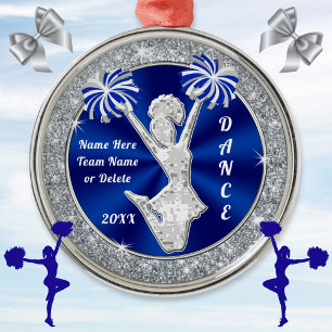 Blue, Silver, Personlig Cheerlead Ornament