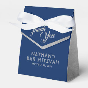 Blue & Silver Pub Mitzvah Modern Tack Presentaskar