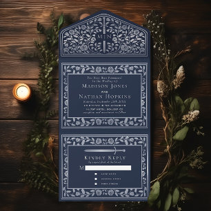 Blue Silver Royal Medieval Sword Bröllop
