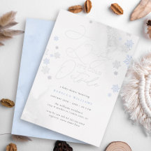 Blue & Silver Snöflingor Winter Boy Shower