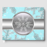 Blue Silver Snöflingor Winter Wonderland Gästböcker<br><div class="desc">Matchande objekt är tillgängliga.</div>