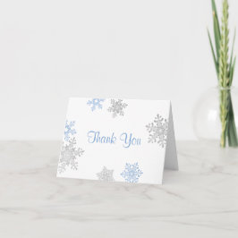 Blue Silver Snowflake Winter Wedding Tack Kort