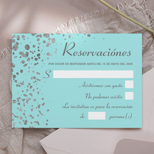 Blue Silver Spain Reservacion, Quinceanera OSA Inbjudningar (Skapare uppladdad)