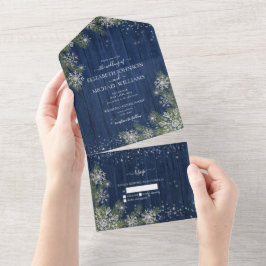 Blue Silver Winter Wood Play Rustic Bröllop