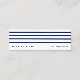 Blue simple modern navy nautical lines card mini visitkort