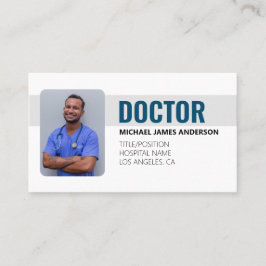 Blue Simple Modern Professional Medical Doctor  Visitkort