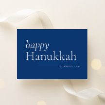 Blue Simple Serif Lycklig Hanukkah