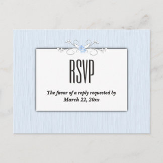 Blue Simplicity RSVP with Entree Choices Inbjudan Vykort