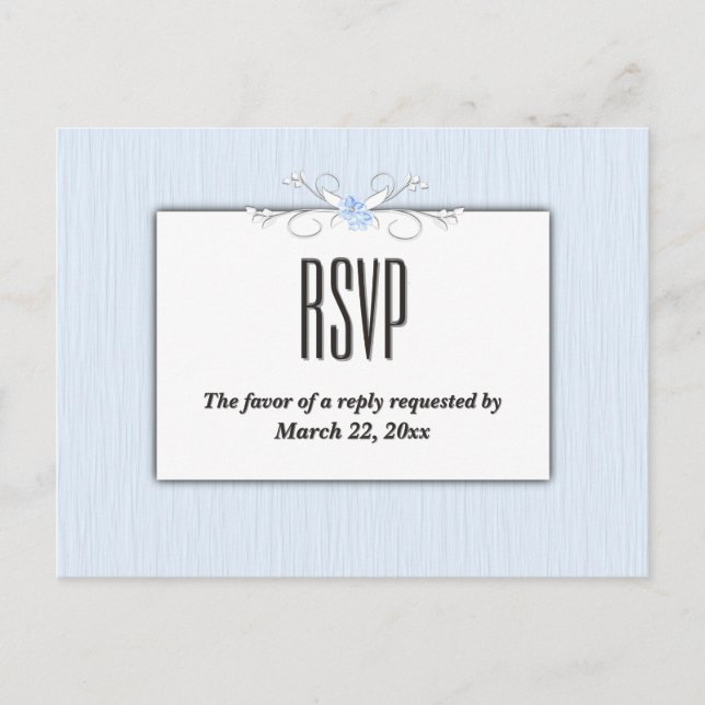 Blue Simplicity RSVP with Entree Choices Inbjudan Vykort (Framsida)