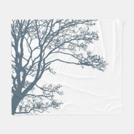 Blue Single Träd Boho Fleecefilt