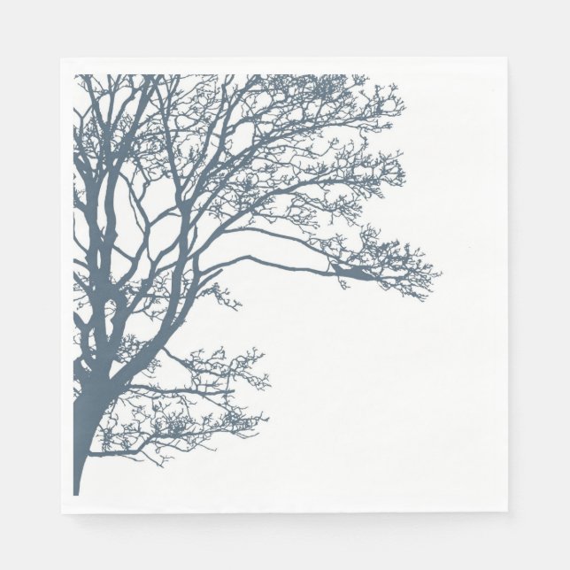 Blue Single Träd Boho Pappersservett (Framsidan)
