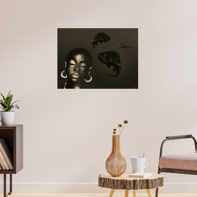 Blue Siren Art Poster (Vardagsrum 3)