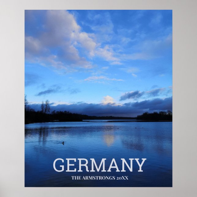 Blue Sjö Tyskland Travel Keepsak Poster (Framsidan)