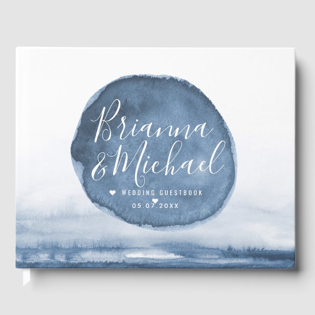 Blue Sjö Vatten Stain | PERSONLIG Gästböcker (Framsida)