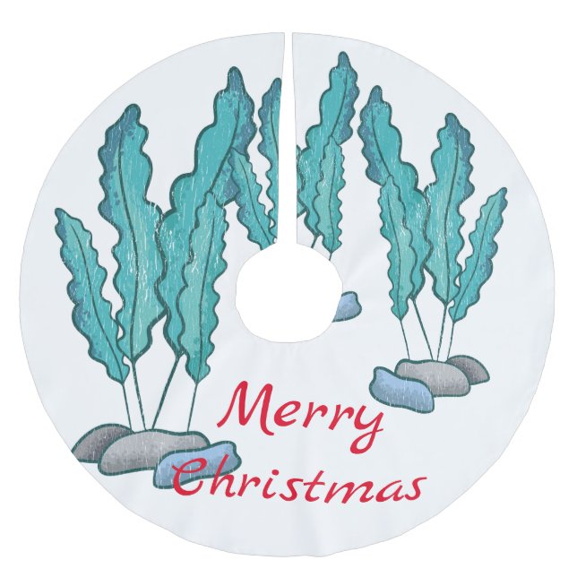 Blue Sjögräs Algae Thunder_Cove Julgransmatta Borstad Polyester (Framsidan)