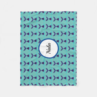 Blue Sjöjungfru Svan Fleecefilt