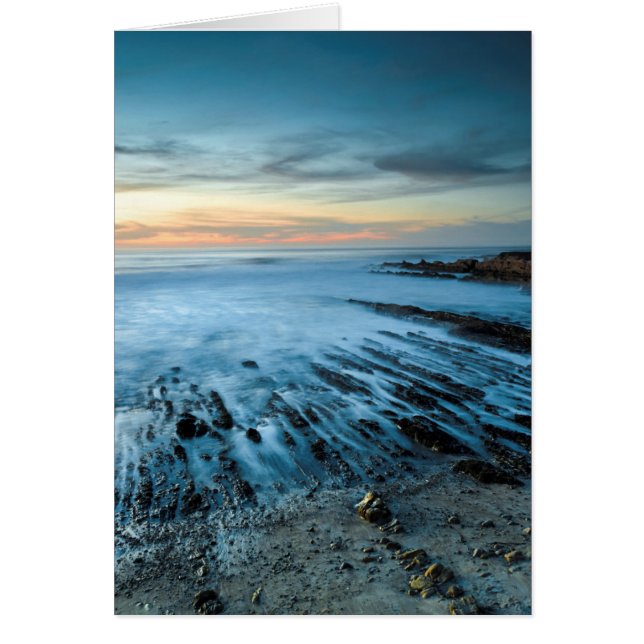 Blue sjölandskap vid sunset, Kalifornien Hälsningskort (Framsidan)