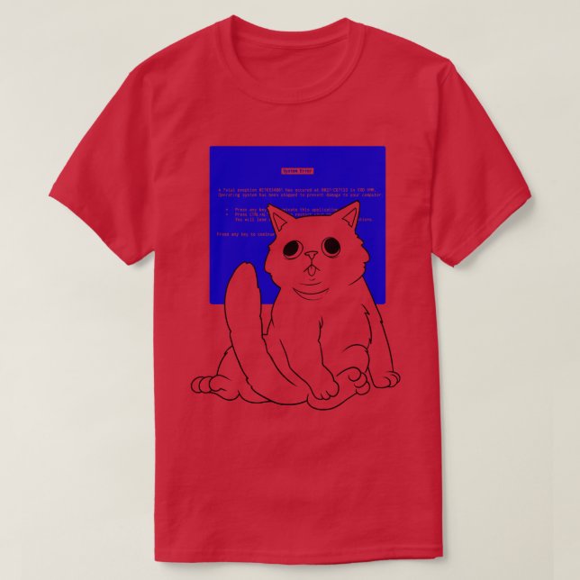 Blue Skärm Cat av Tobe Fonseca T Shirt (Design framsida)