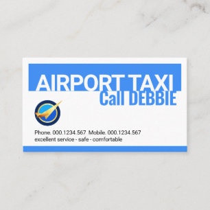 Blue Skies Airport Taxi Cab Förare Visitkort