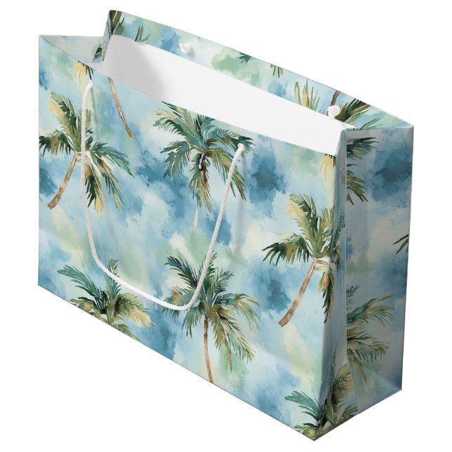Blue Skies Tropical Island Palm Trees Birthday (Framsidan Vinklad)